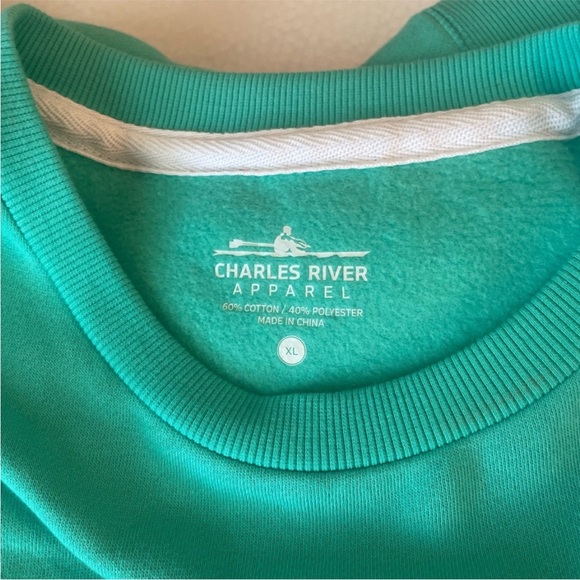 Charles River Green Long Sleeve Tunic Sweatshirt with Zipper Pockets ~ XL - Picture 6 of 6